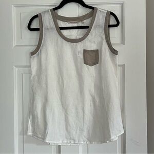 Soft Surroundings Linen Tank Marshmallow/Gold XS - Brand New with Tags